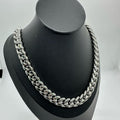 Cadena Cubana de Acero Inoxidable Silver - Vista frontal