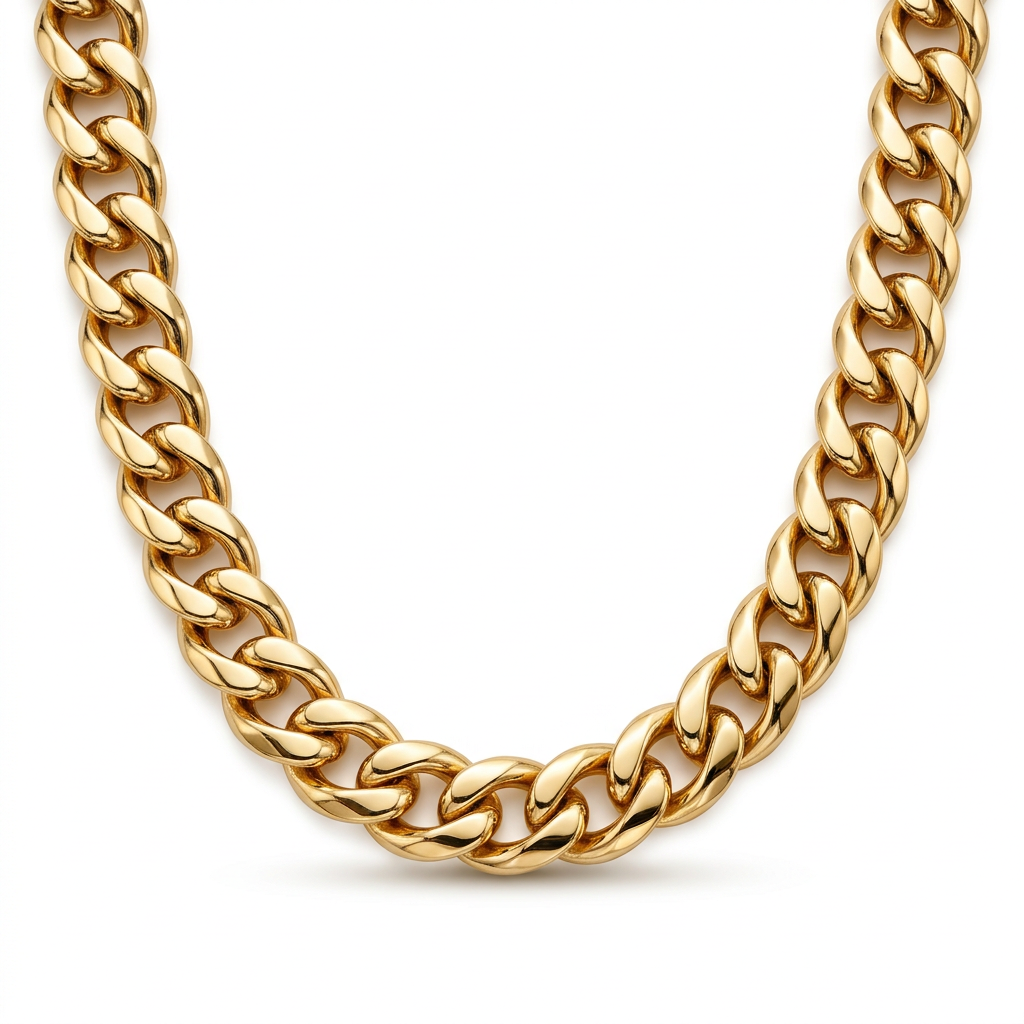 Classic Gold Cuban Chain - Professional Product Photo