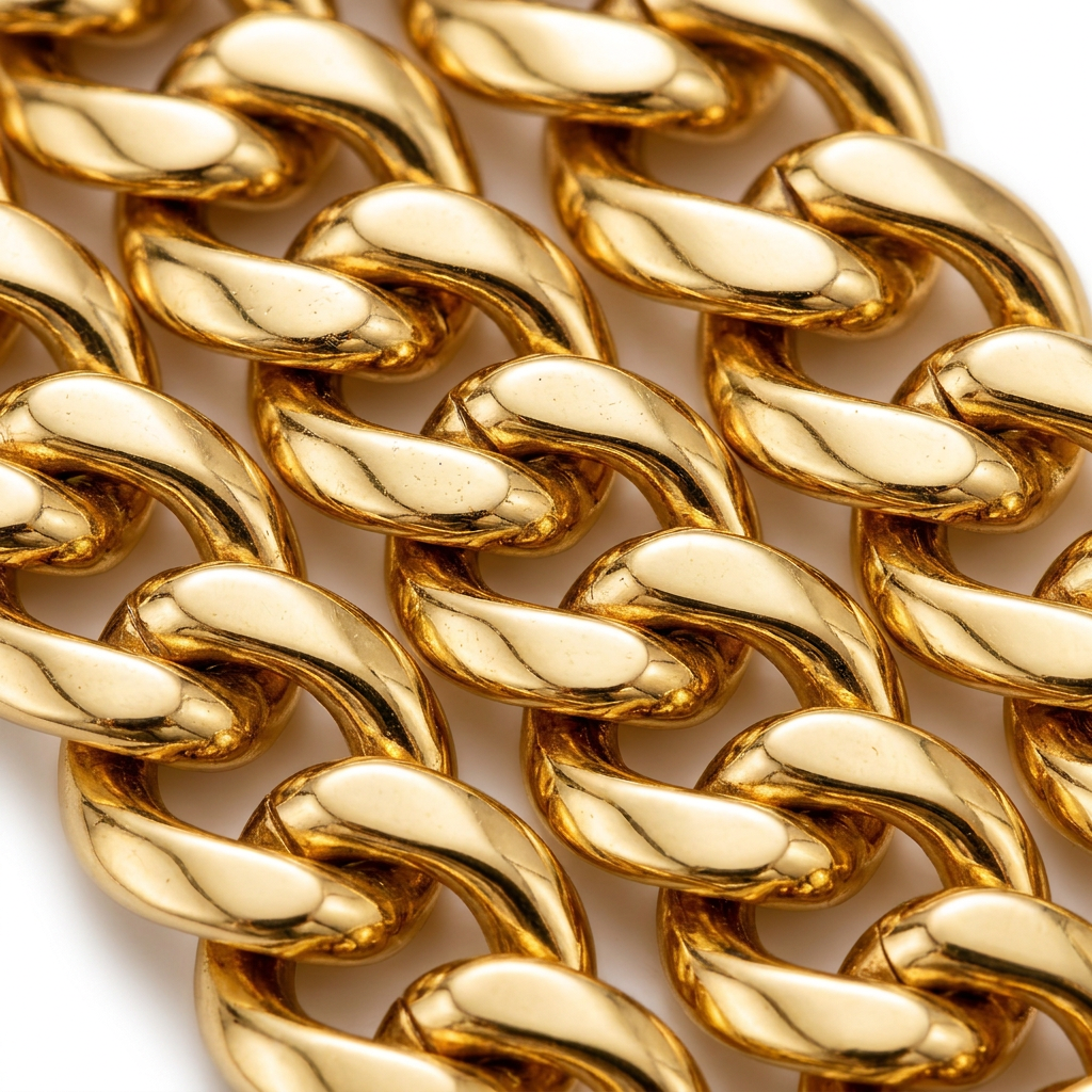 Cuban chain - close-up detail of the links