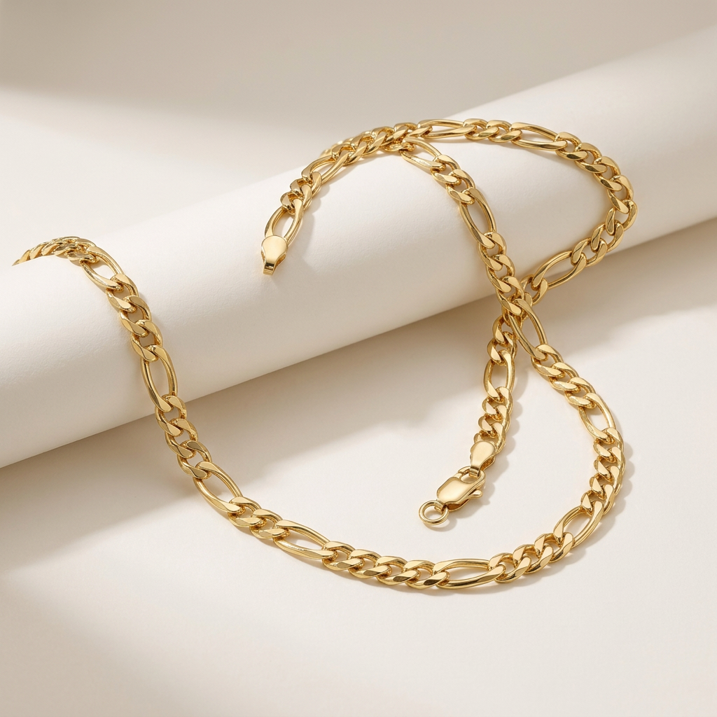 14K gold-plated Figaro chain - lifestyle look