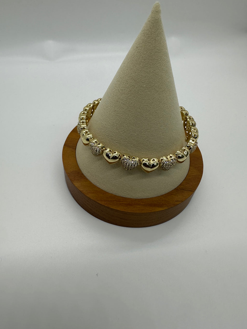 Gold-Plated Heart Charm Bracelet for Women
