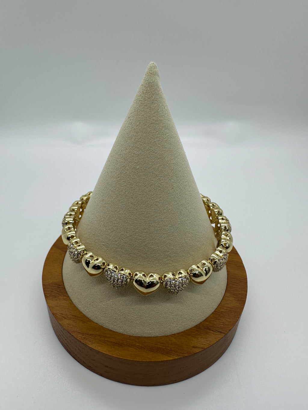 Gold-Plated Heart Charm Bracelet for Women