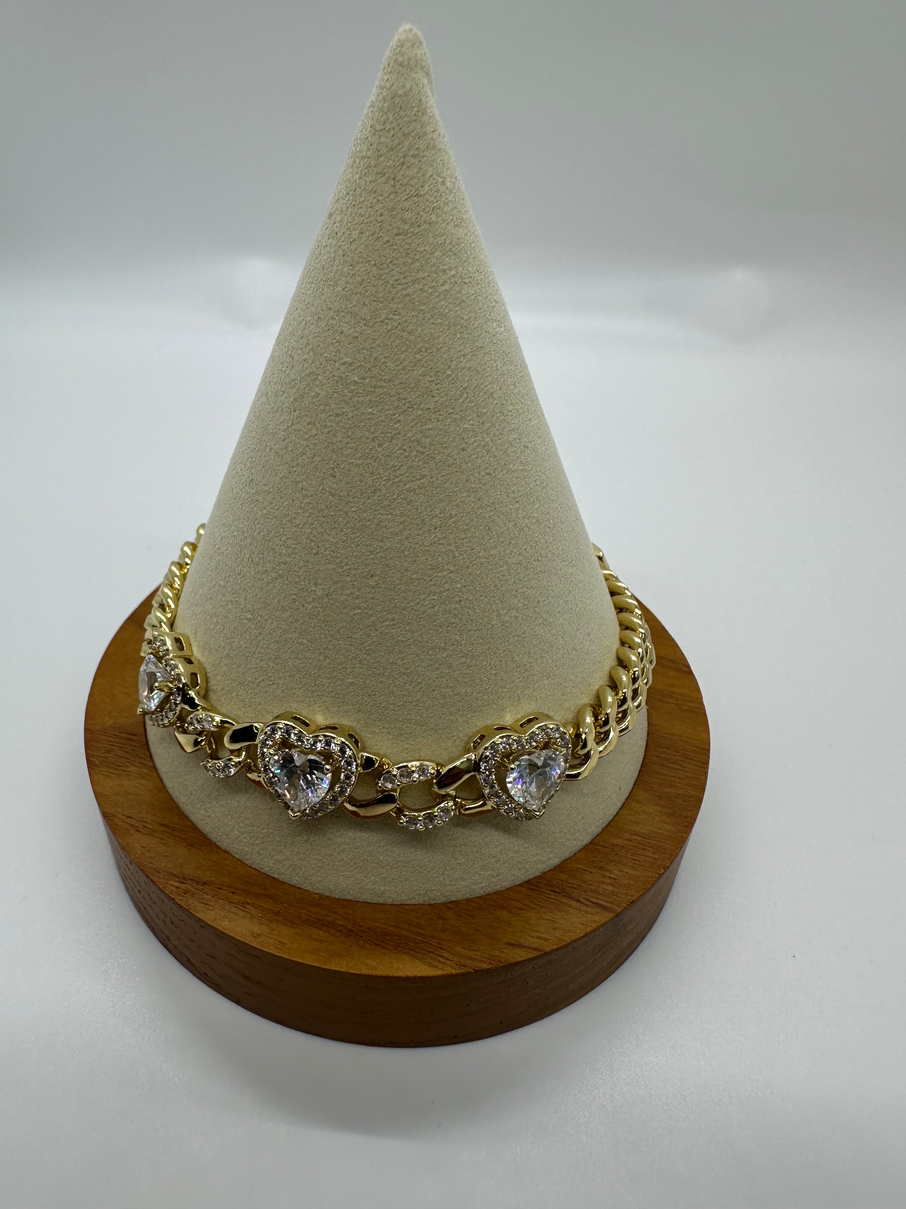 Gold-Plated Heart & Infinity Charm Bracelet