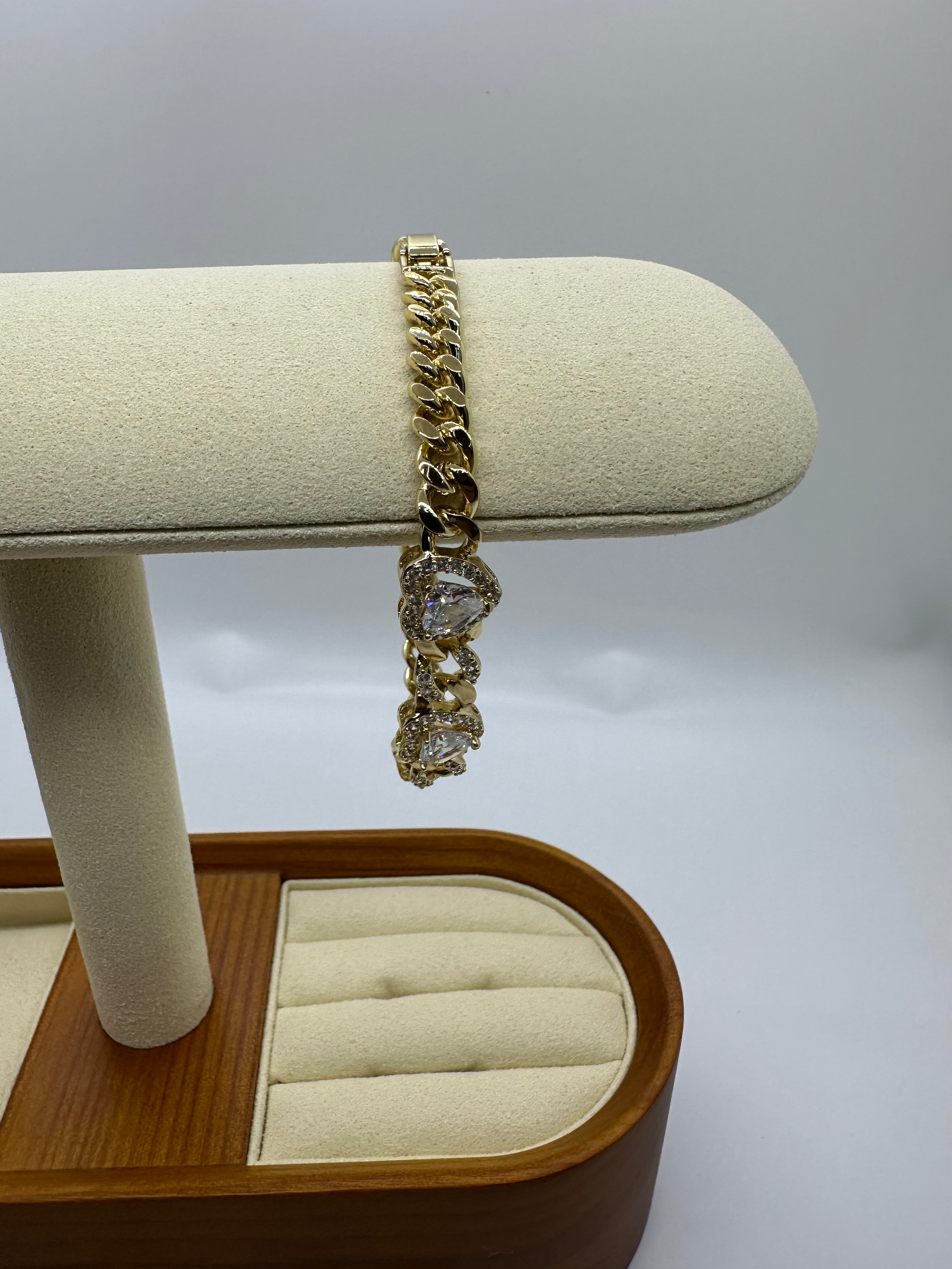 Gold-Plated Heart & Infinity Charm Bracelet