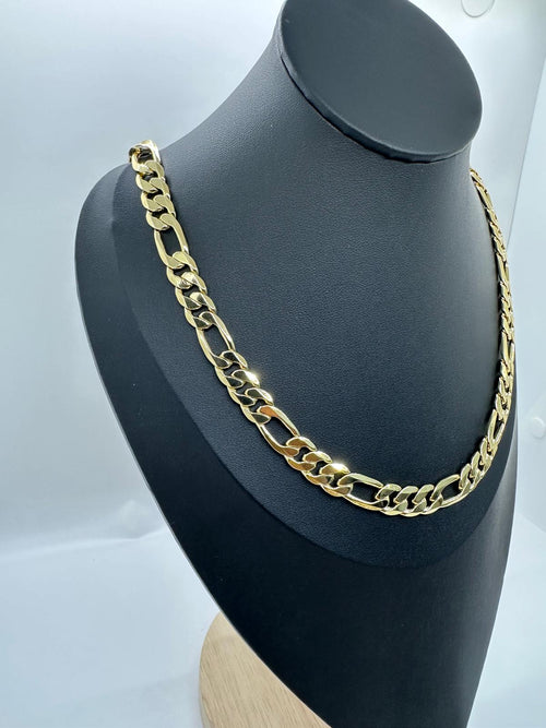 14K gold-plated Figaro chain - detail view