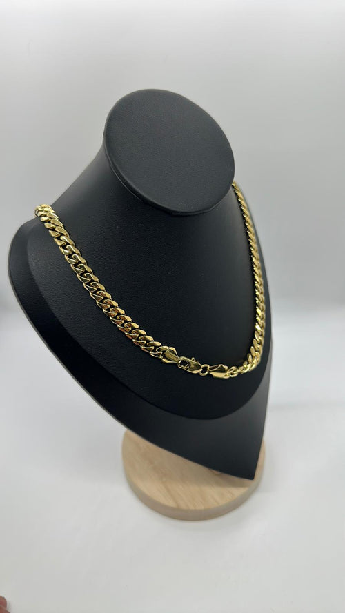 Cadena Cubana Baño de Oro 8mm - Vista lateral
